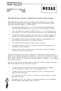 NUSAS Press Release 
