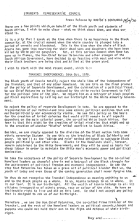 Students Representative Council: Press release