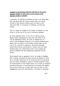 Statement of the National Executive Committee of the African National Congress of South Africa on the victory of the patriotic forces in Zimbabwe
