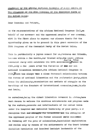 Statement of the African National Congress of South Africa on the occasion of the 26th Congress of the Communist Party of the Soviet Union
