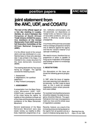 Joint Statement from the ANC, UDF and COSATU