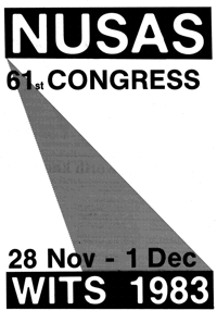 
NUSAS 61st Congress, 28 November - 1 December, Wits, 1983
