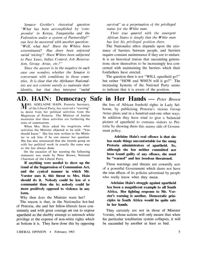 Ad. Hain: Democracy Safe in Her Hands