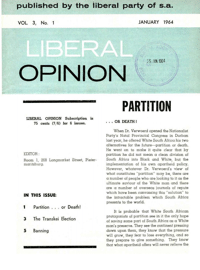 Liberal Opinion Vol.3 No.1 Jan 1964