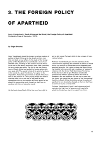 The Foreign Policy of Apartheid
