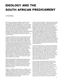 Ideology and the South African Predicament