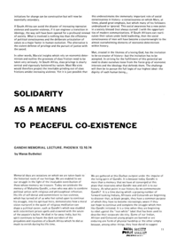 
Solidarity as a Means to Peaceful Co-Existence
