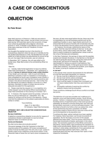 A Case of Conscientious Objection
