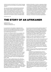 The Story of an Afrikaner