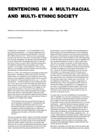 
Sentencing in a Multi-Racial and Multi-Ethnic Society
