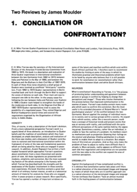 Conciliation or Confrontation?