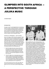 
Glimpses into South Africa - A Perspective Through Juluka Music
