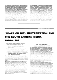 Adapt or Die: Militarisation and the South 