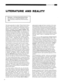 Literature and Reality