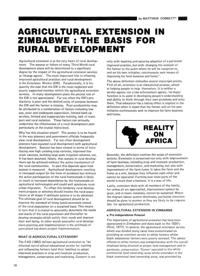 
Agricultural Extension in Zimbabwe: The Basis for Rural Development
