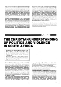 
The Christian Understanding of Politics and Violence in South Africa
