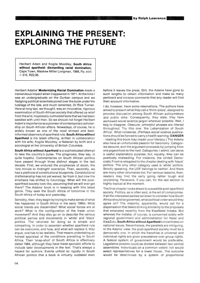Explaining the Present: Exploring the Future