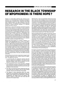 
Research in the Black Township of Mpophomeni: Is There Hope?
