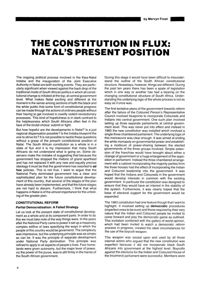 The Constitution in Flux: Natals Present Pos