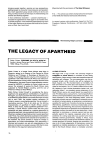 The Legacy of Apartheid