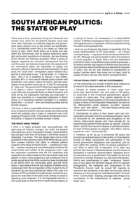 South African Politics: The State of Play