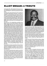 Elliot Mngadi: A Tribute