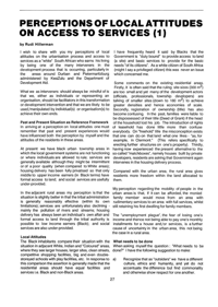
Perceptions of Local Attitudes on Access to Services (1)
