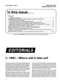Editorial: 1991 - Where Will it Take Us?