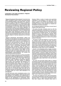 Reviewing Regional Policy