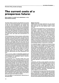
Economic Policy, Growth and Equity: The Current Costs of a Prosperous Future
