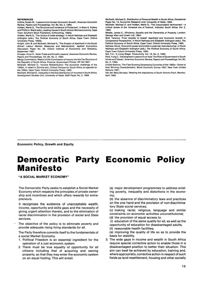 
Economic Policy, Growth and Equity: Democratic Party Economic Policy Manifesto
