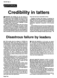 Editorial: Credibility in Tatters