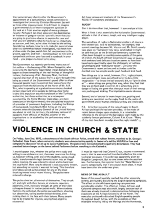 Editorial: Violence in Church and State