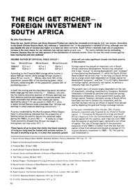 
The Rich Get Richer - foreign investment in South Africa

