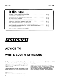 Editorial: Advice to White South Africans