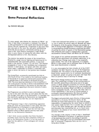 
The 1974 Election - Some Personal Reflections
