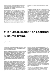 
The Legalisation of Abortion in South Africa

