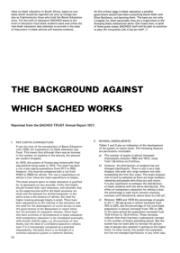 The Background Against Which Sached Works