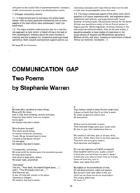 Communication Gap: Two Poems