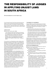 
The Responsibility of Judges in Applying Unjust Laws in South Africa
