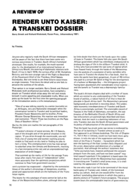 
A Review of Render Unto Kaiser: A Transkei Dossier
