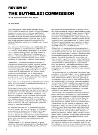 Review of the Buthelezi Commission