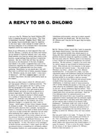 A Reply to Dr O. Dhlomo