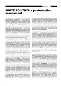 White Politics: a post-election assessment