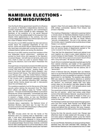 Namibian Elections - Some Misgivings