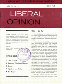 Liberal Opinion Vol. 2 No. 3 Jun 1963
