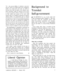 Background to Transkei Self-Government
