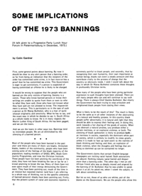 Some Implications of the 1973 Bannings 