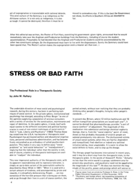 Stress or Bad Faith