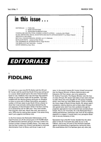 Editorial: Fiddling